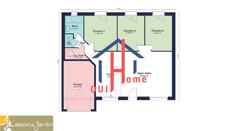 Maison - 75 m² - 4 pièces