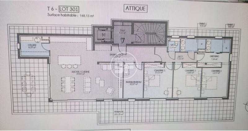 Appartement - 149 m² - 6 pièces