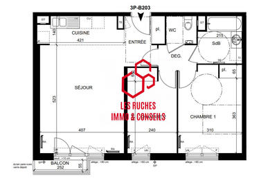 Appartement - 62 m² - 3 pièces