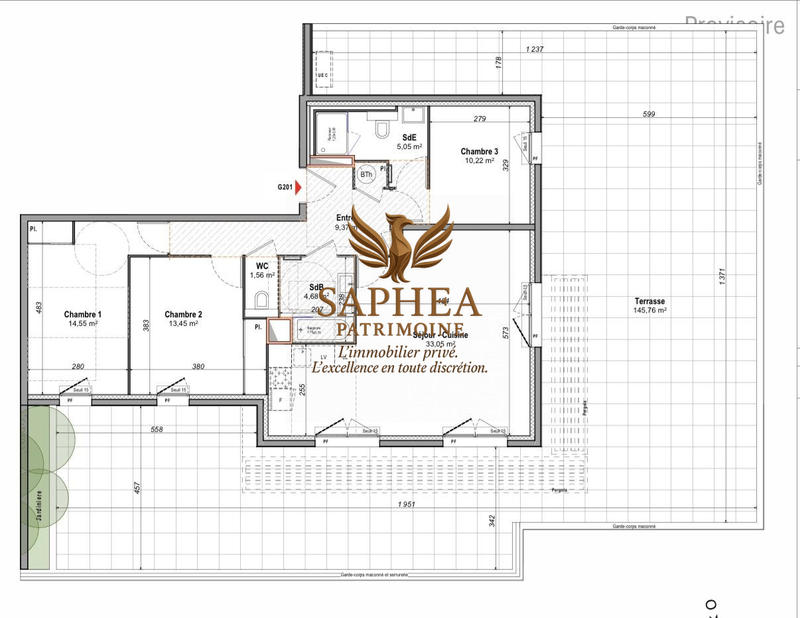 Appartement - 90 m² - 4 pièces