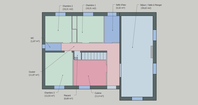 Maison - 97 m² - 4 pièces