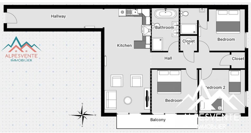 Appartement - 80 m² - 4 pièces