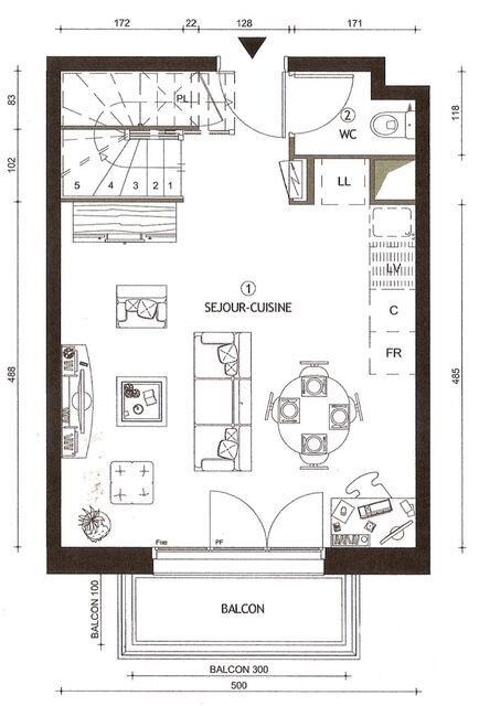 Duplex - 63 m² - 3 pièces