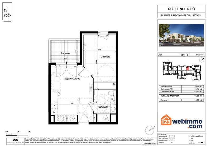 Appartement - 38 m² - 2 pièces