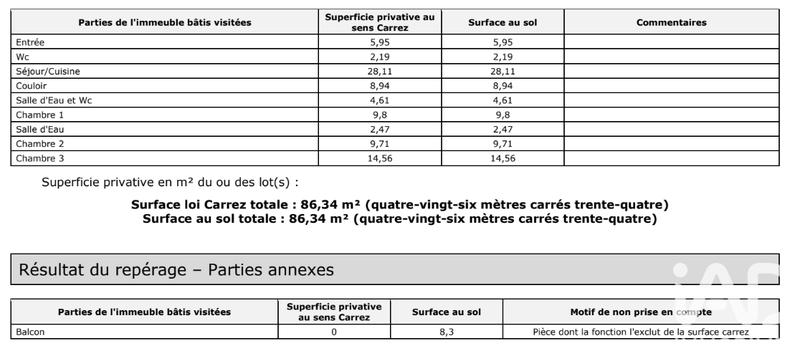 Appartement - 86 m² - 4 pièces
