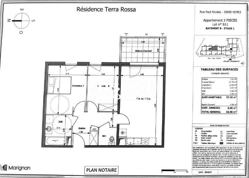 Appartement - 57 m² - 3 pièces