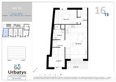 Appartement - 64 m² - 3 pièces