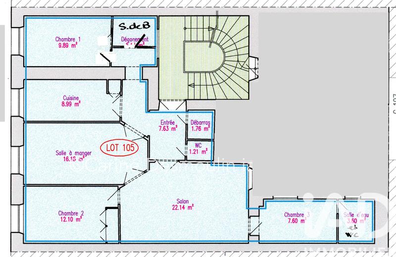 Appartement - 96 m² - 5 pièces