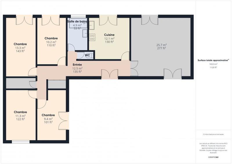 Maison - 103 m² - 5 pièces