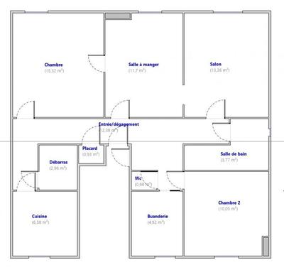 Appartement - 82 m² - 4 pièces