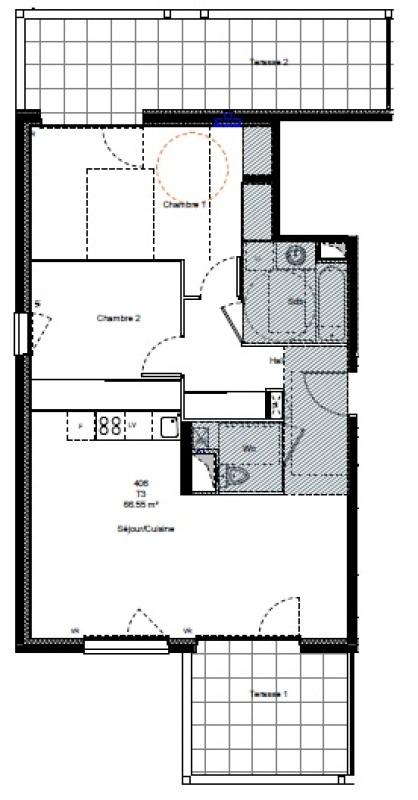 Appartement - 66 m² - 3 pièces