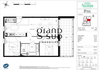 Appartement - 62 m² - 3 pièces