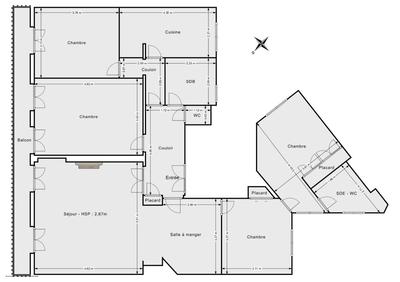 Appartement - 123 m² - 5 pièces