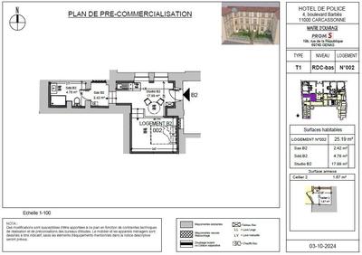 Appartement - 25 m² - 1 pièce