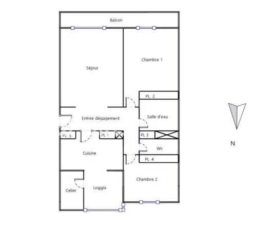 Appartement - 66 m² - 3 pièces