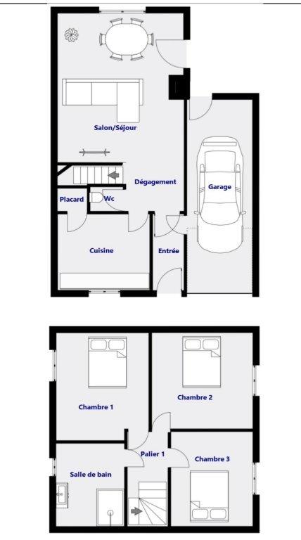 Maison - 90 m² - 4 pièces