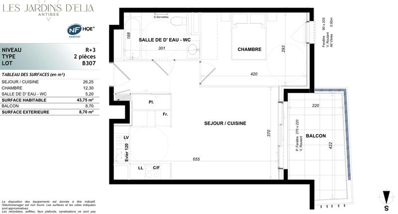 Appartement - 43 m² - 2 pièces