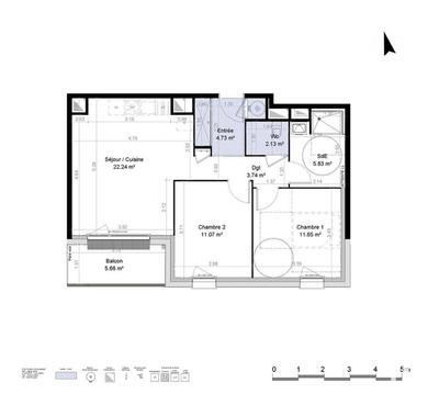 Appartement - 61 m² - 3 pièces