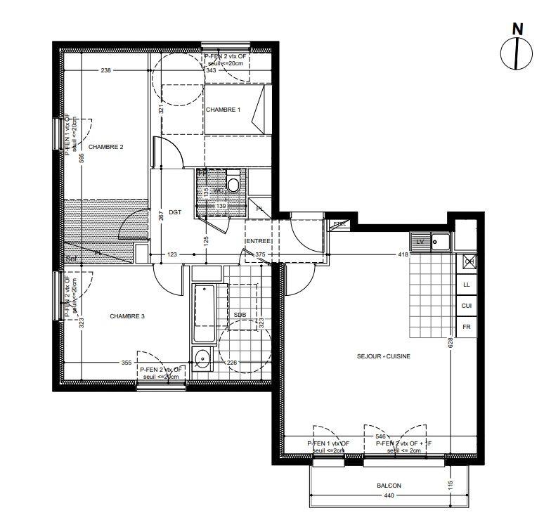 Appartement - 86 m² - 4 pièces