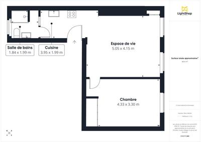 Appartement - 50 m² - 2 pièces