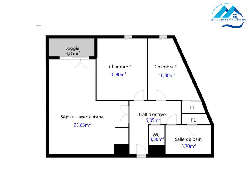 Appartement - 57 m² - 3 pièces