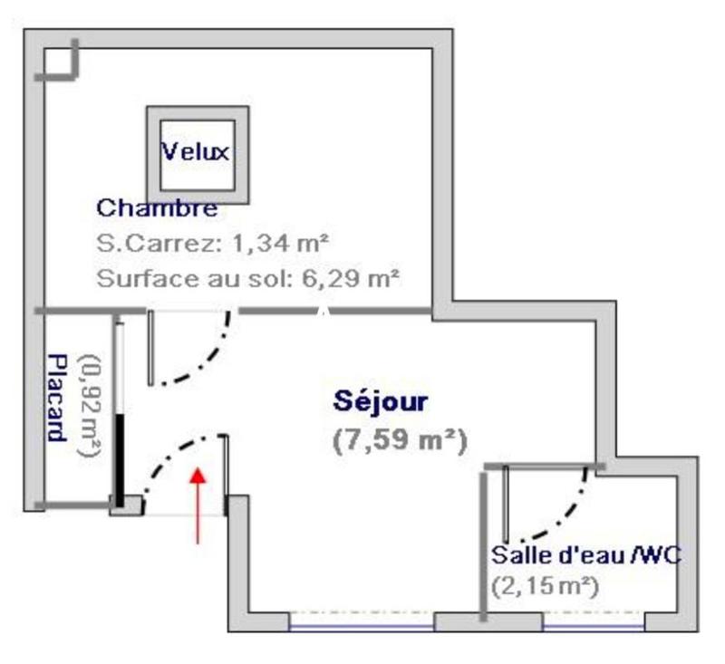 Studio - 12 m² - 1 pièce