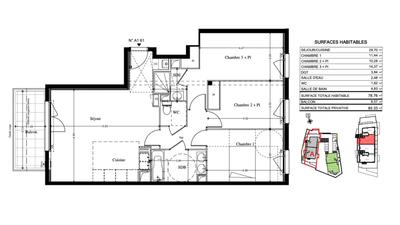 Appartement - 79 m² - 4 pièces