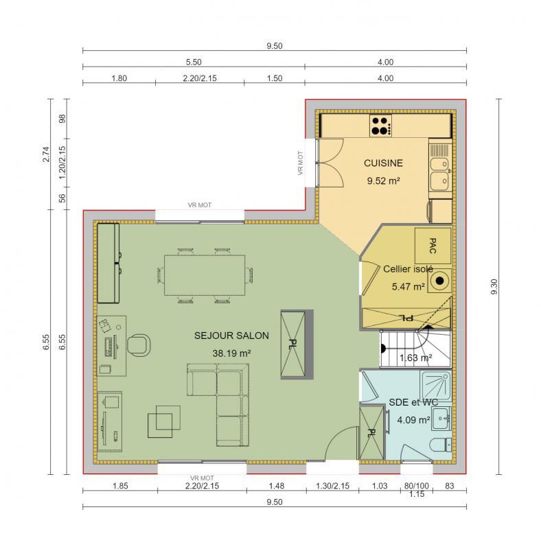 Maison - 114 m² - 1 pièce