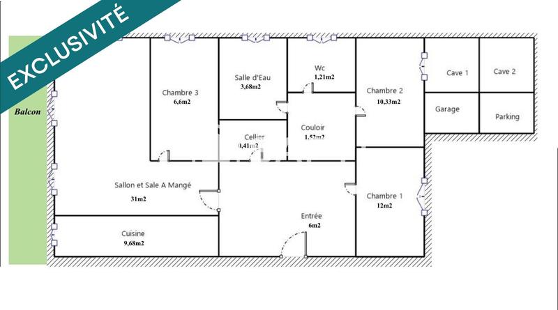 Appartement - 83 m² - 5 pièces