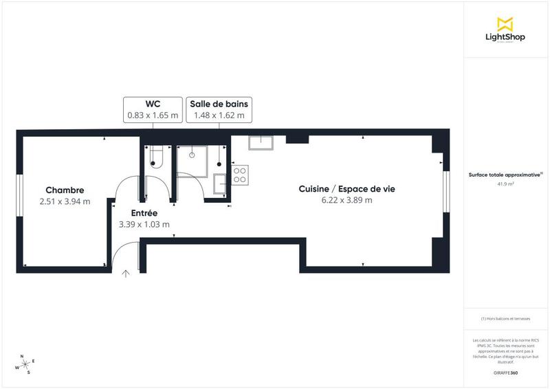 Appartement - 42 m² - 2 pièces