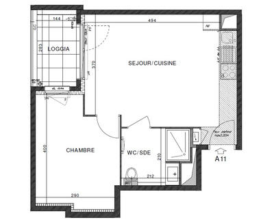 Appartement - 40 m² - 2 pièces