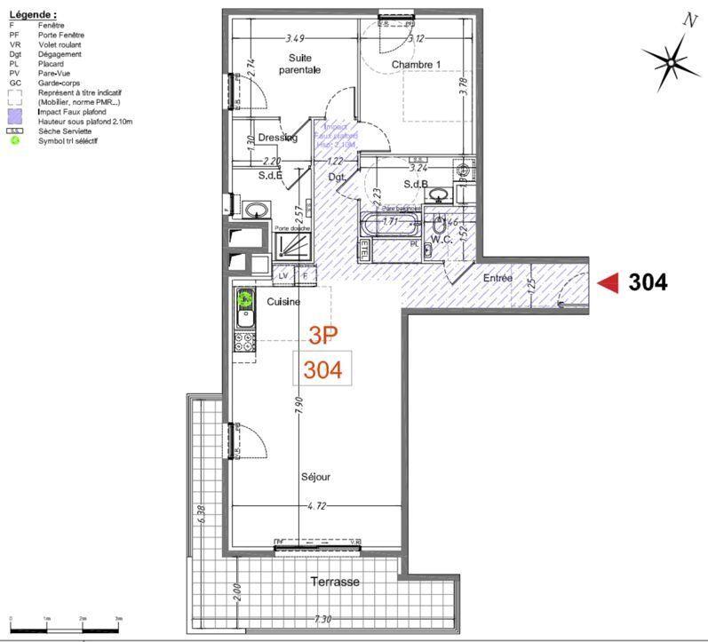 Appartement - 85 m² - 3 pièces