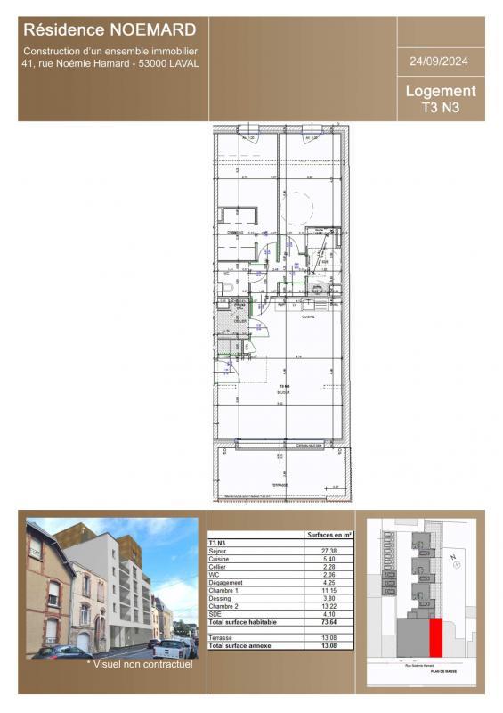 Appartement - 73 m² - 3 pièces