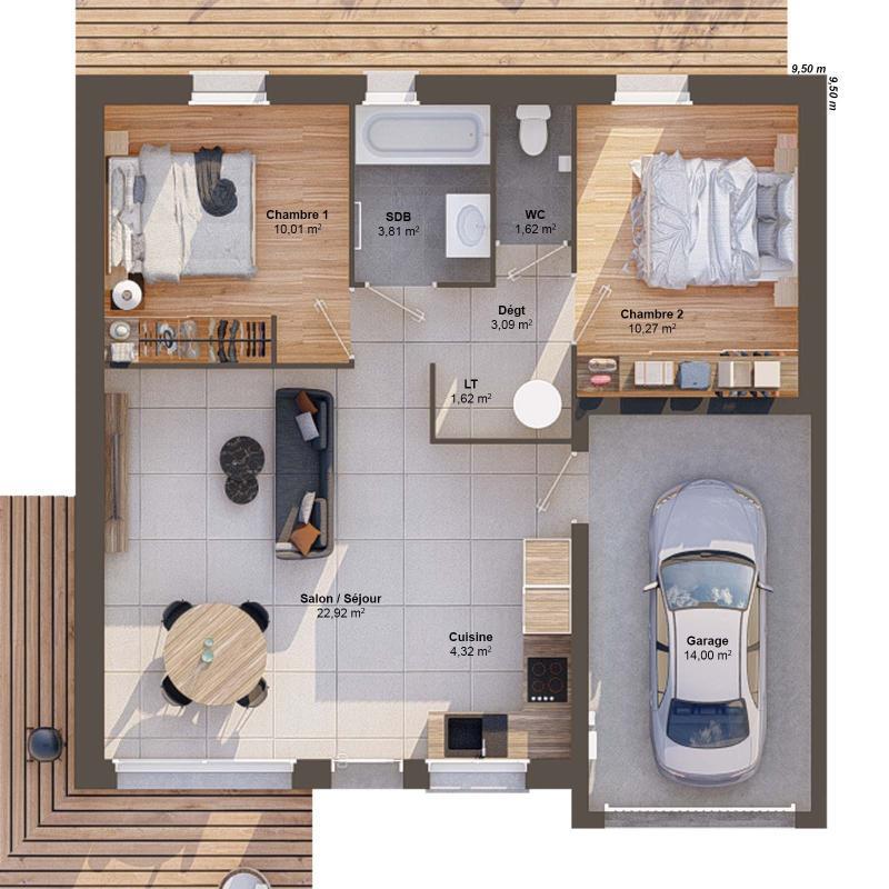 Maison - 58 m² - 4 pièces