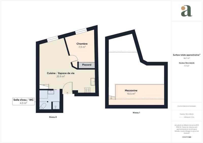 Appartement - 34 m² - 2 pièces