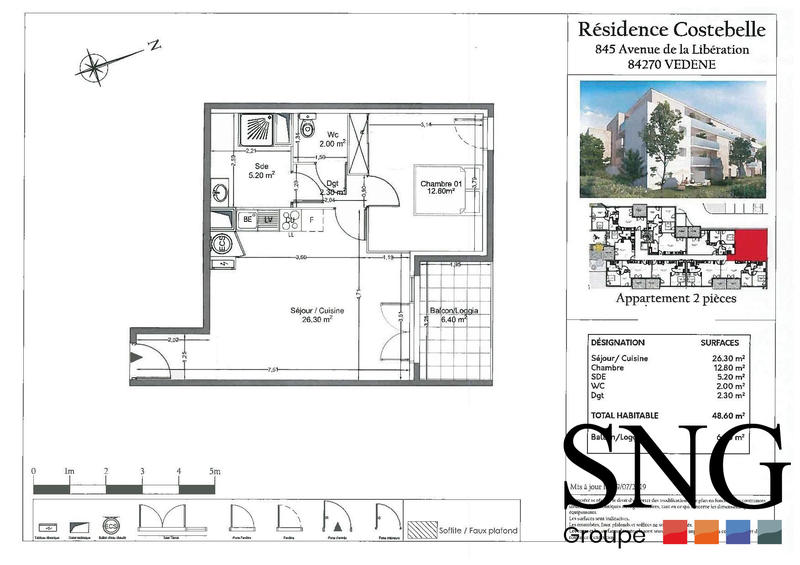 Appartement - 49 m² - 2 pièces