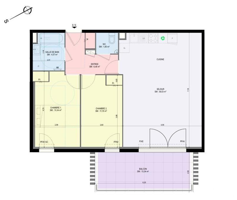 Appartement - 74 m² - 3 pièces