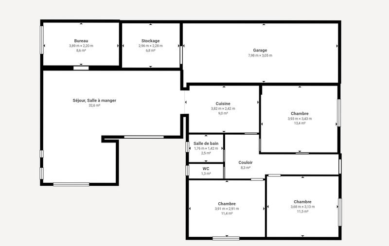 Maison - 98 m² - 4 pièces