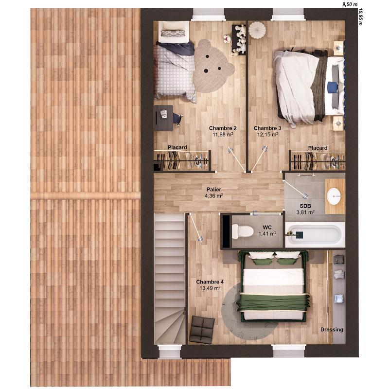 Maison - 111 m² - 6 pièces