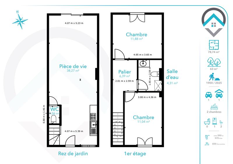 Maison - 79 m² - 4 pièces