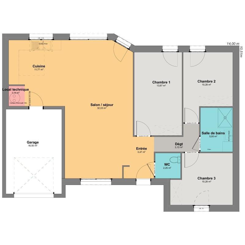 Maison - 93 m² - 5 pièces