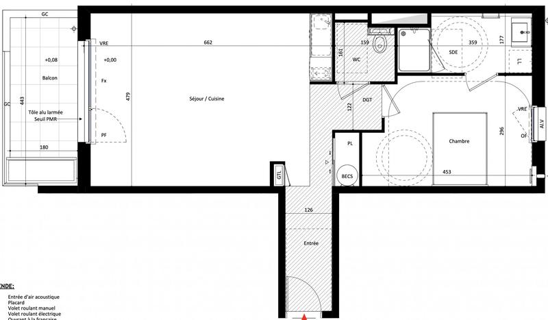 Appartement - 56 m² - 2 pièces