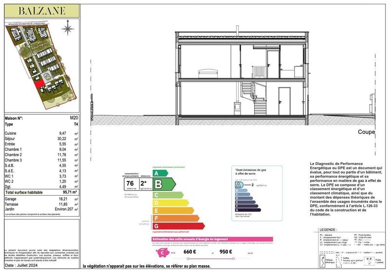 Maison - 96 m² - 4 pièces