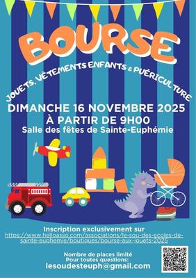 Bourse aux jouets, puériculture et vêtements