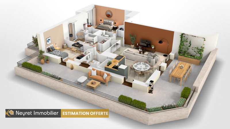 Appartement - 61 m² - 3 pièces