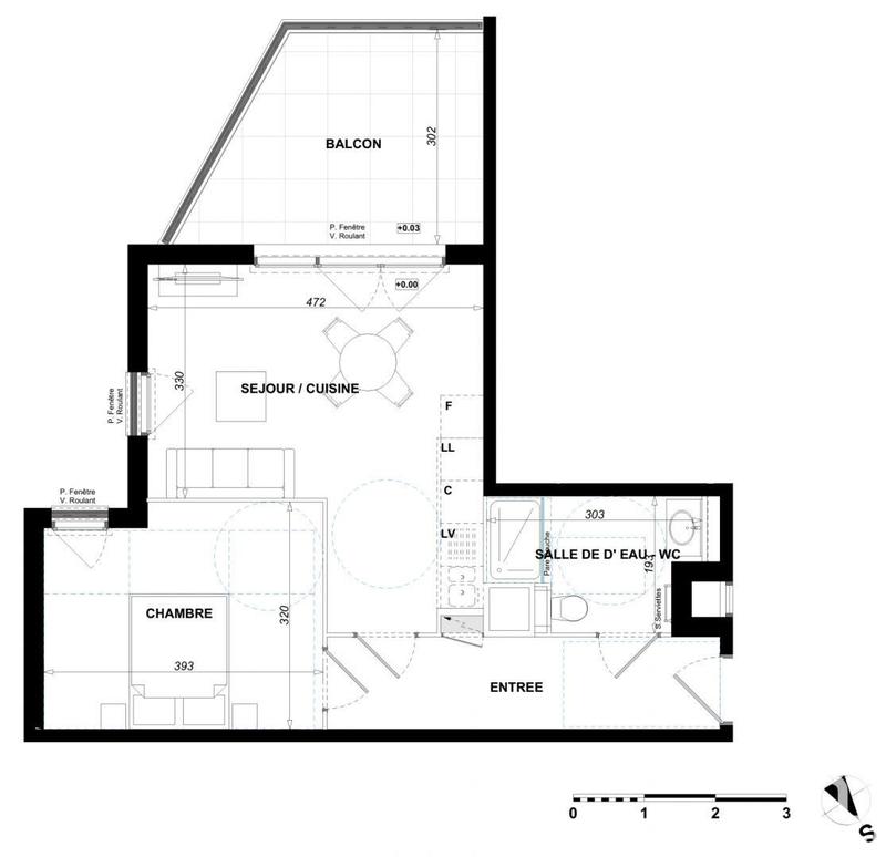 Appartement - 44 m² - 2 pièces