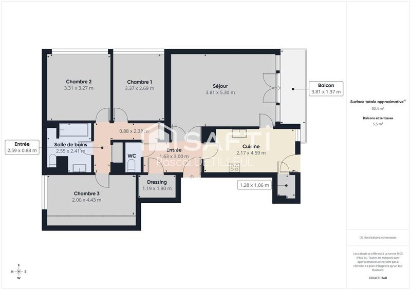 Appartement - 83 m² - 4 pièces