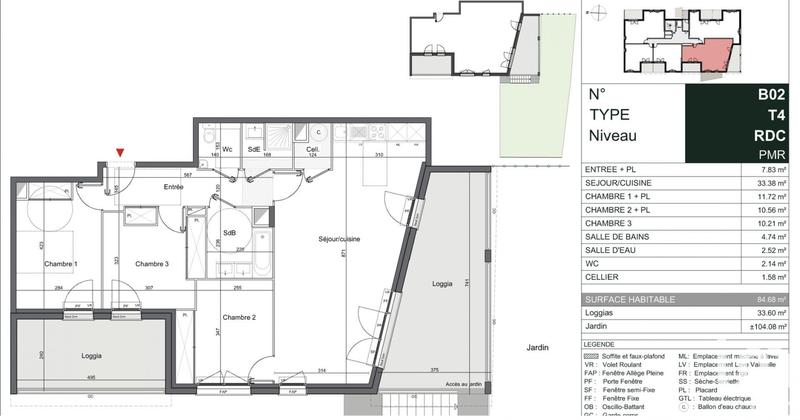 Appartement - 85 m² - 4 pièces