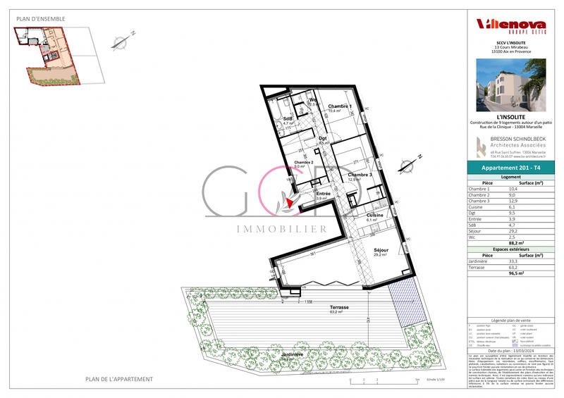 Appartement - 88 m² - 4 pièces