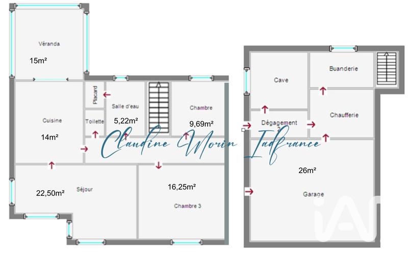 Maison - 90 m² - 5 pièces